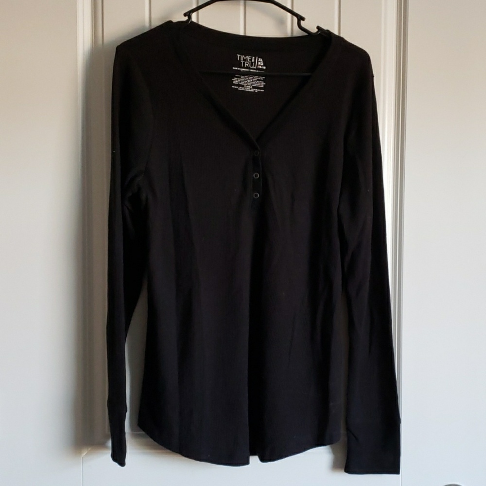 Henley style long sleeve shirt